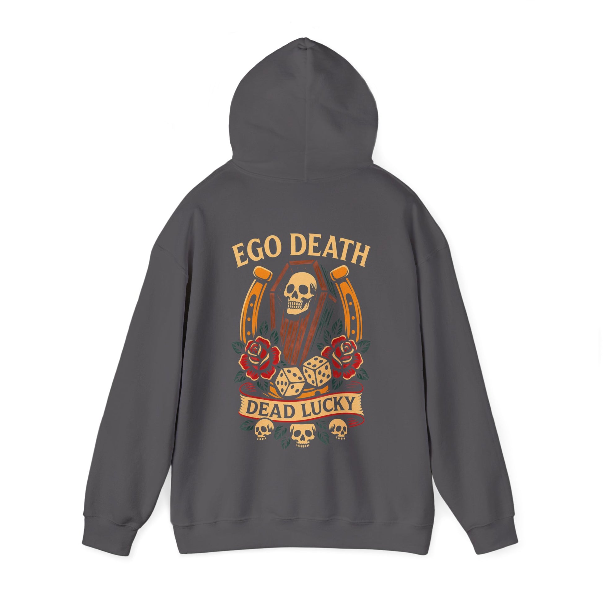 Ego Death Heavy Blend Hoodie | Unisex Sweatshirt, Gift for Gamers, Halloween Apparel, Trendy Streetwear, Vintage Skull Design