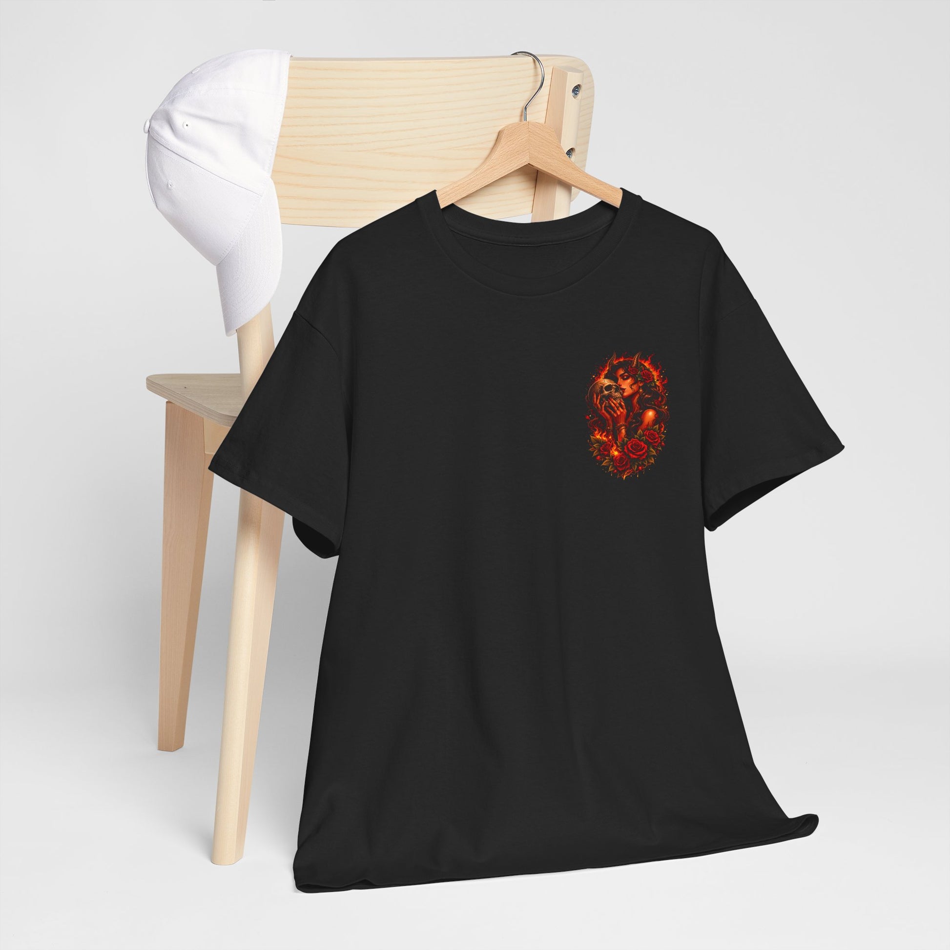 Ego Death® Hellfire Rose T-Shirt – Dark Fantasy Skull & Roses Gothic Graphic Tee