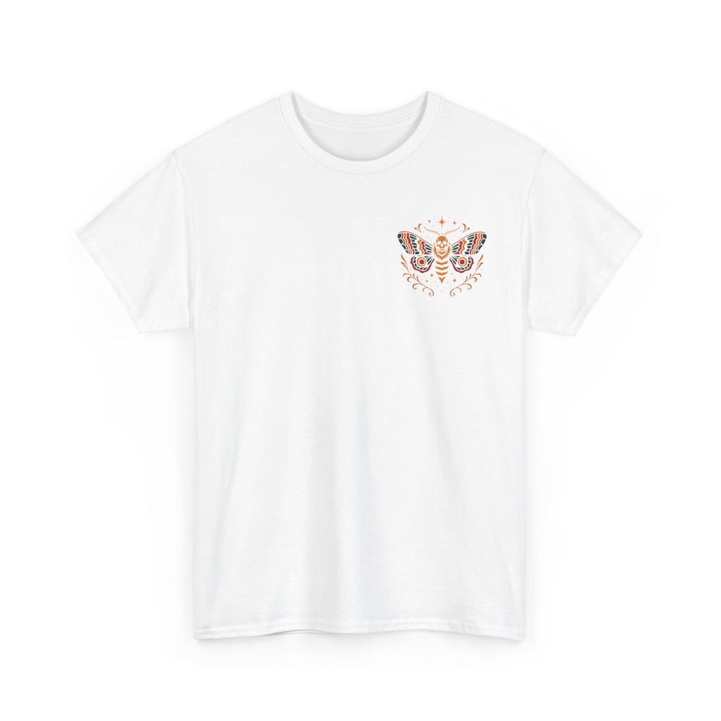 Ego Death™ Moth T-Shirt, Bold Psychedelic Skull Moth Tee, Tattoo Style Streetwear, Unisex Alternative Graphic Shirt