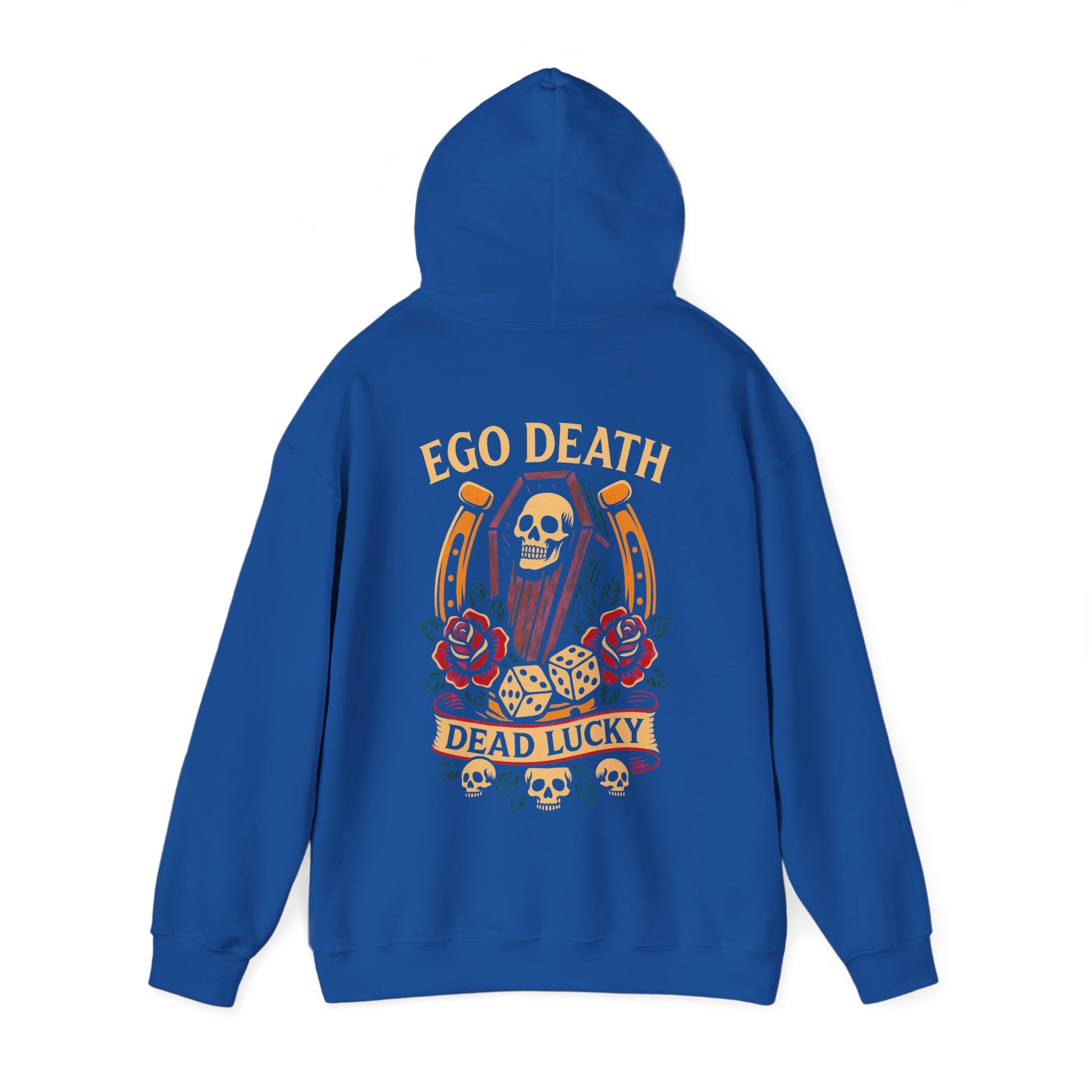 Ego Death Heavy Blend Hoodie | Unisex Sweatshirt, Gift for Gamers, Halloween Apparel, Trendy Streetwear, Vintage Skull Design
