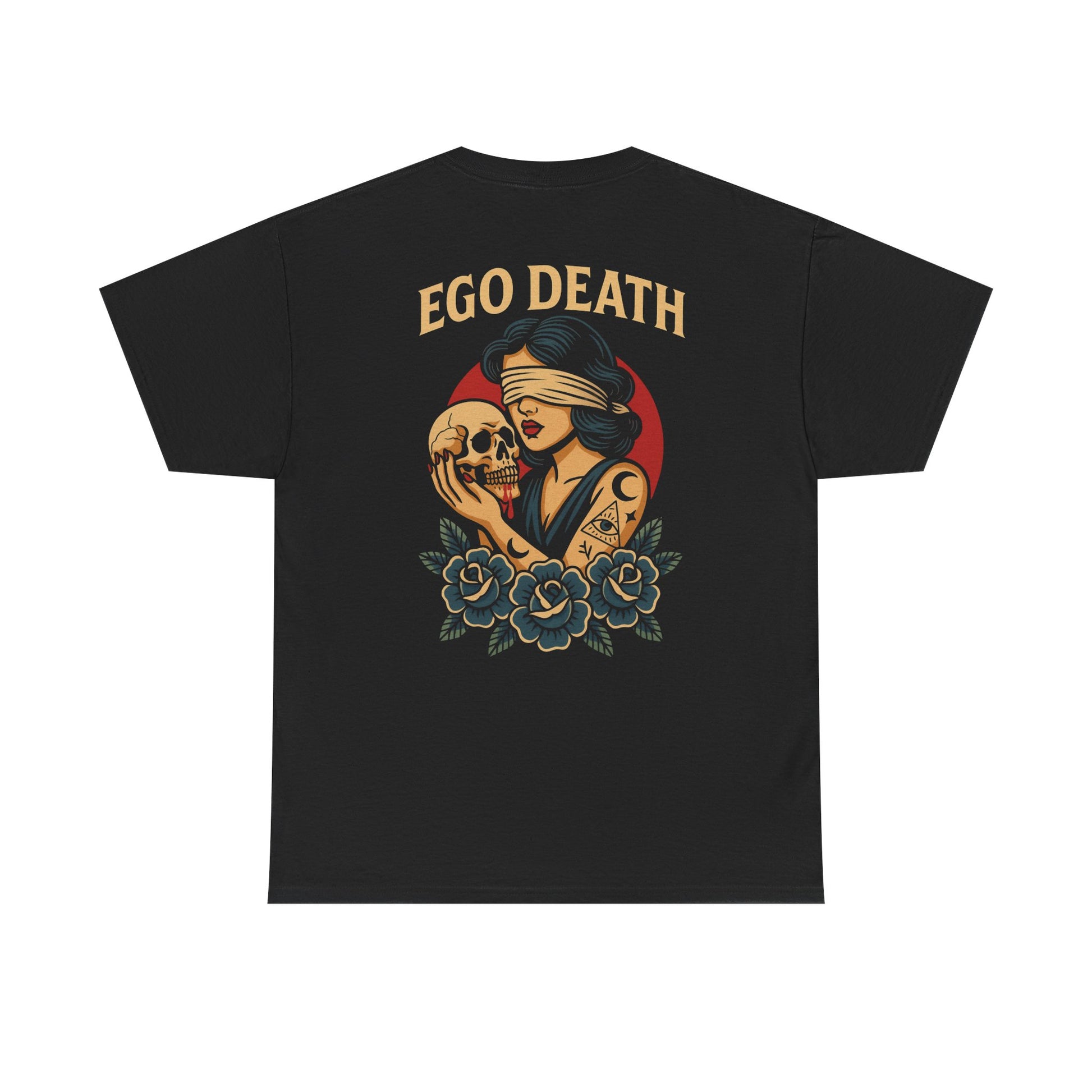 Ego Death™ Unisex Heavy Cotton Tee, Casual T-Shirt, Graphic Tee, Gift for Him or Her, Alternative clothing, tattoo inspired range
