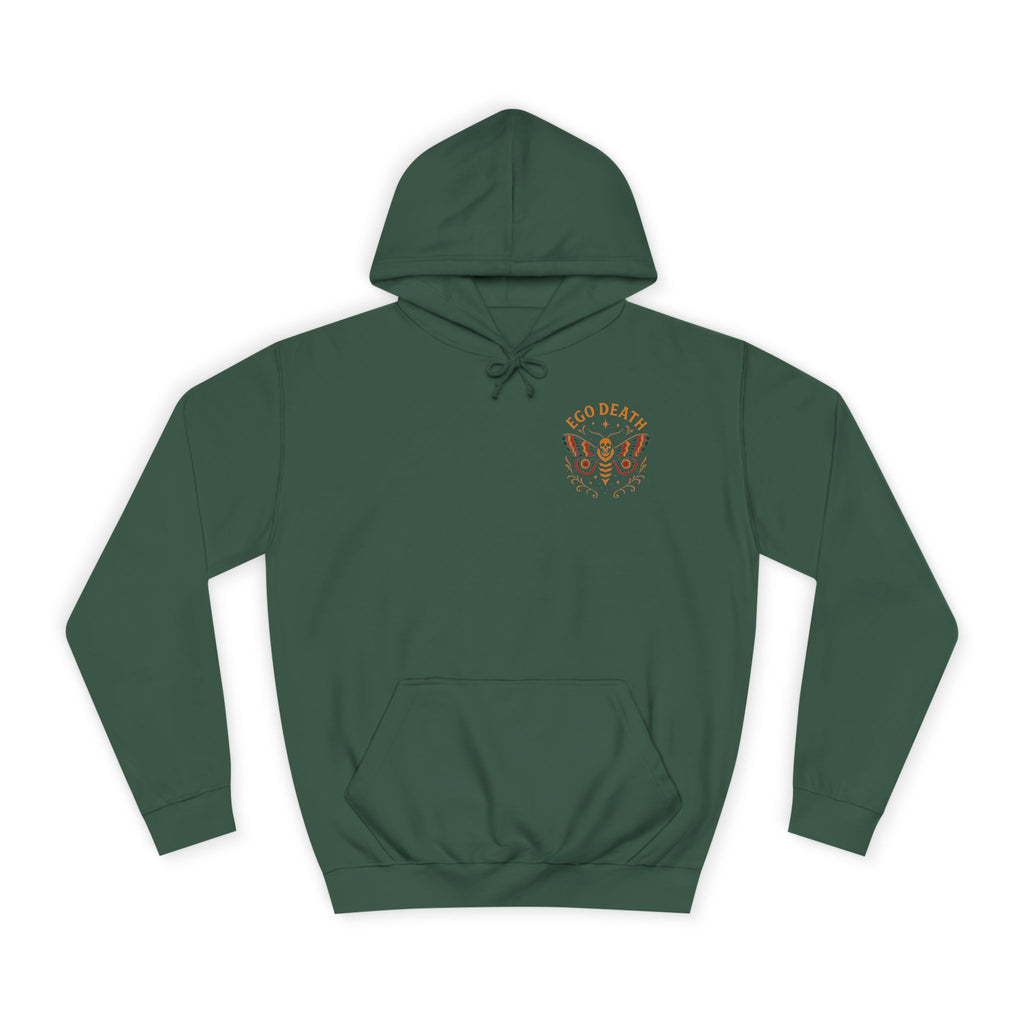 Ego Death Unisex College Hoodie, Death Moth, Comfortable Layering, Unique Hoodie Gift, Casual Streetwear