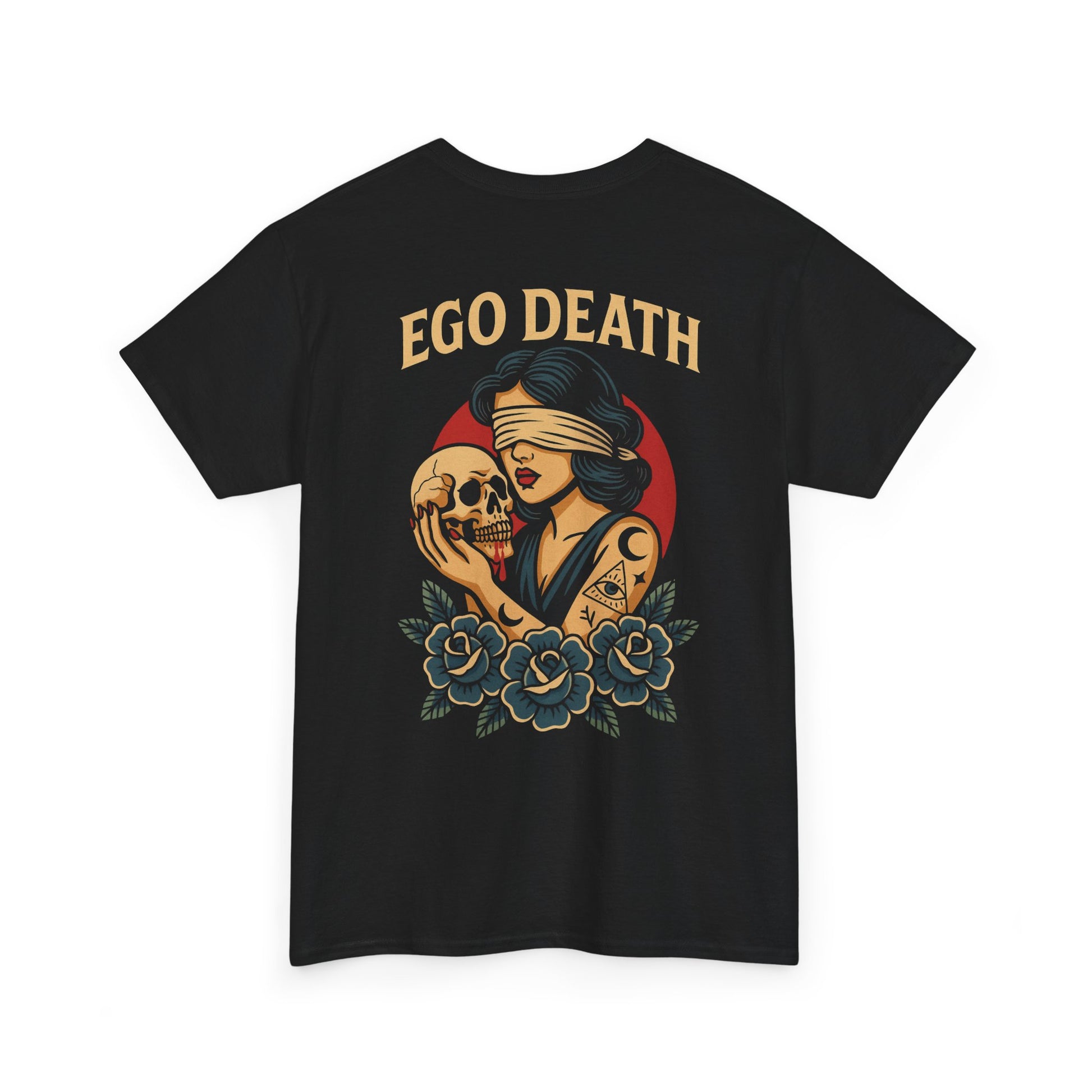 Ego Death™ Unisex Heavy Cotton Tee, Casual T-Shirt, Graphic Tee, Gift for Him or Her, Alternative clothing, tattoo inspired range
