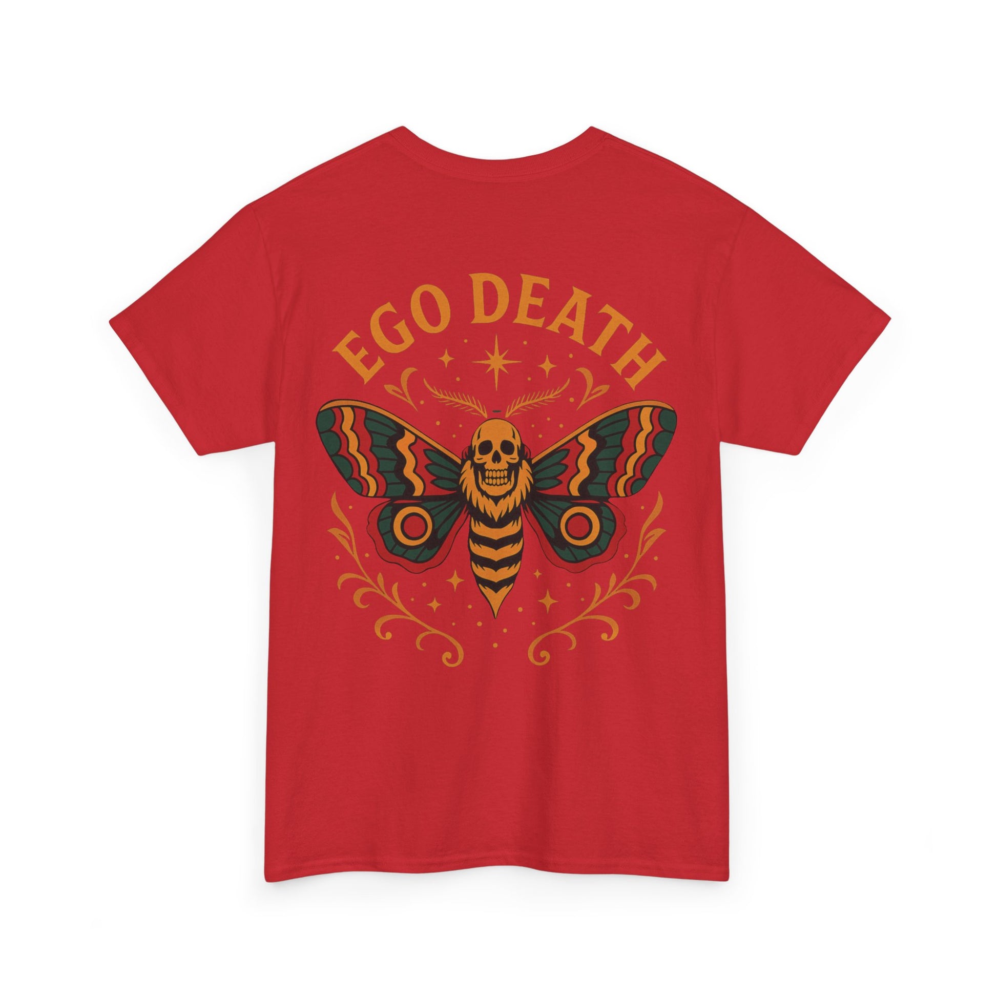 Ego Death™ Moth T-Shirt, Bold Psychedelic Skull Moth Tee, Tattoo Style Streetwear, Unisex Alternative Graphic Shirt