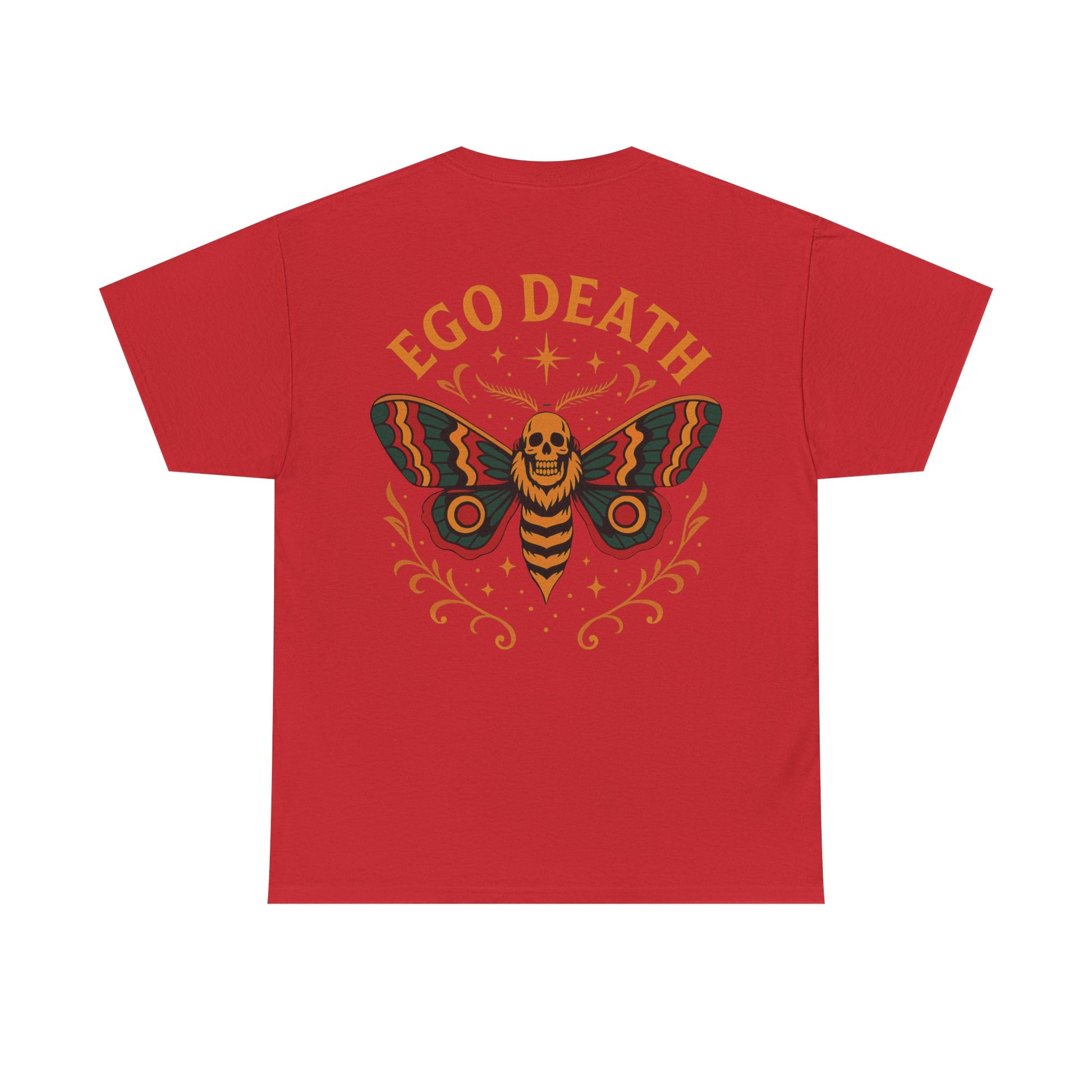 Ego Death™ Moth T-Shirt, Bold Psychedelic Skull Moth Tee, Tattoo Style Streetwear, Unisex Alternative Graphic Shirt