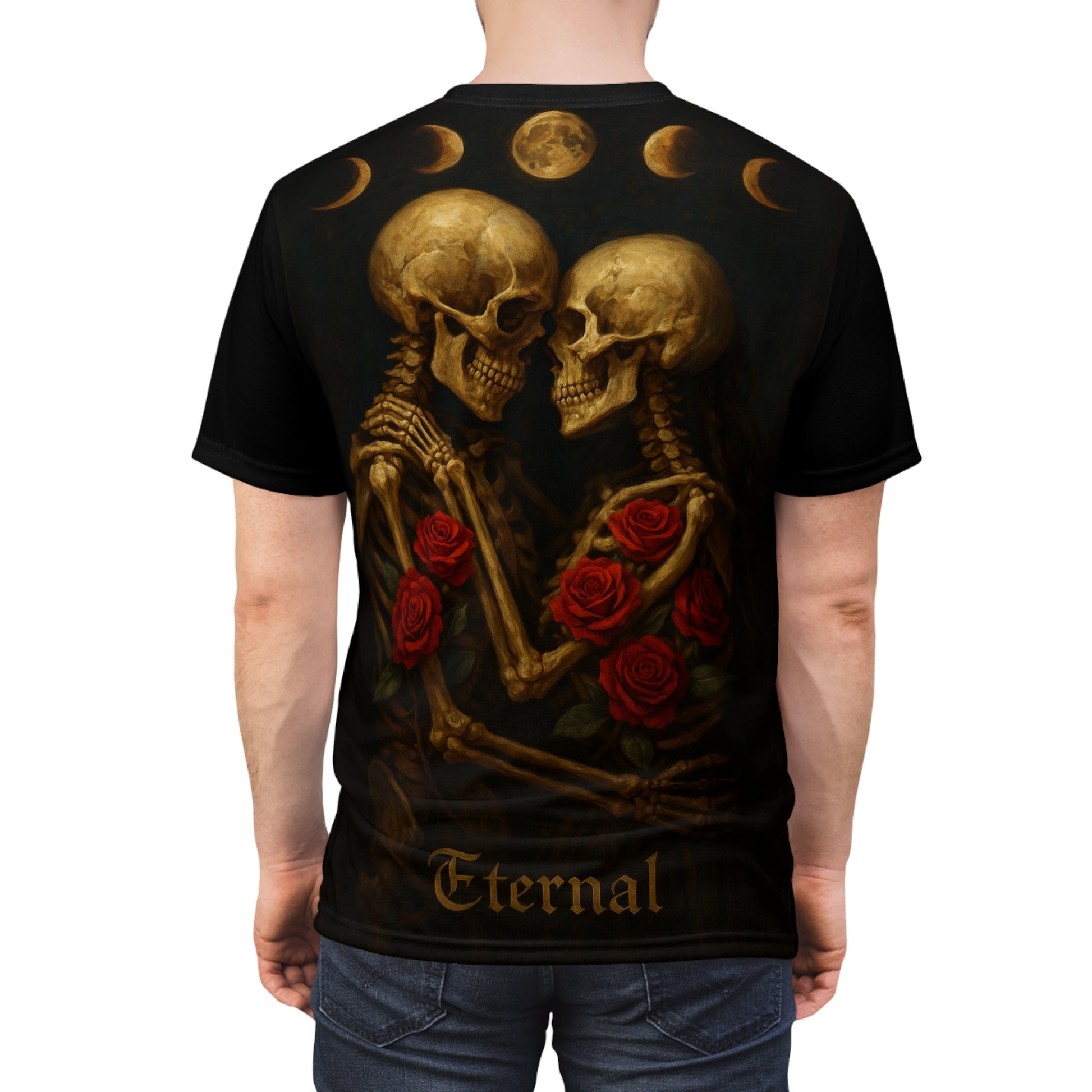 The Lovers End.  Gothic Skeleton Rose T-shirt
