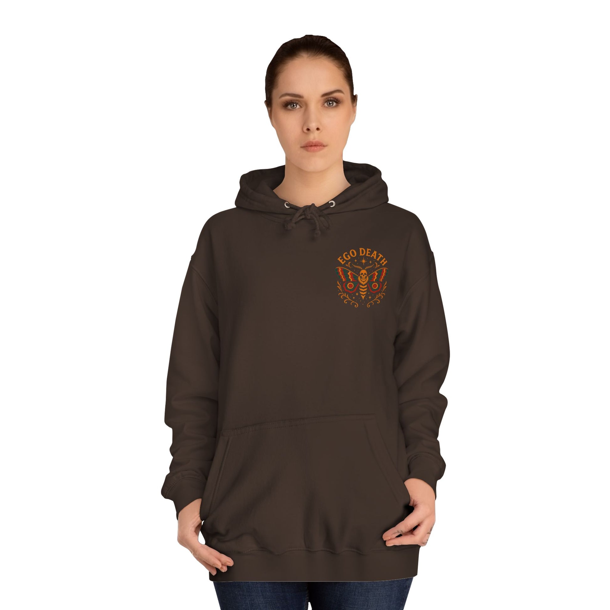 Ego Death Unisex College Hoodie, Death Moth, Comfortable Layering, Unique Hoodie Gift, Casual Streetwear