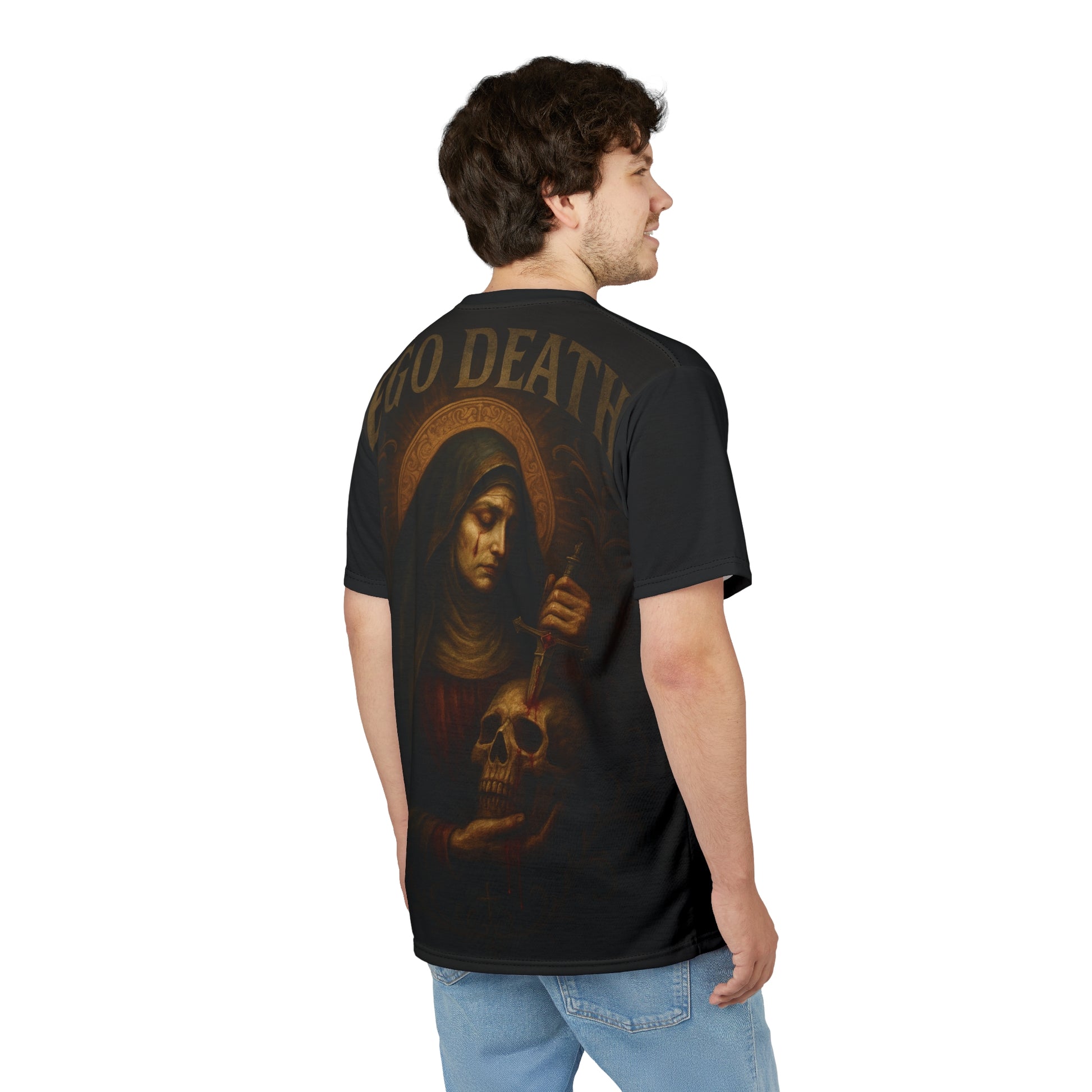 Unisex Cut & Sew Tee,-  Saint of the Sacred End – Occult Series T-Shirt