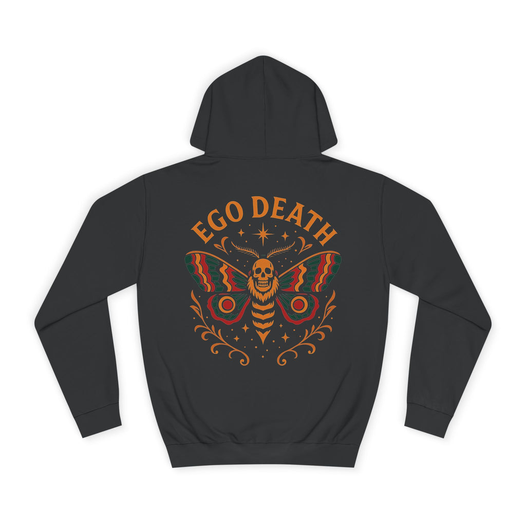 Unisex College Hoodie with Ego Death® Design  Perfect for Students, Casual Wear, Gifts, Fall Fashion, Unique Statement Piece