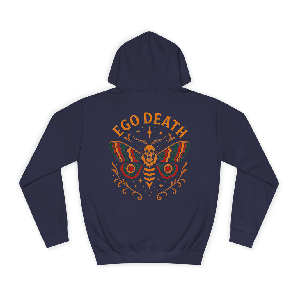Ego Death Unisex College Hoodie, Death Moth, Comfortable Layering, Unique Hoodie Gift, Casual Streetwear