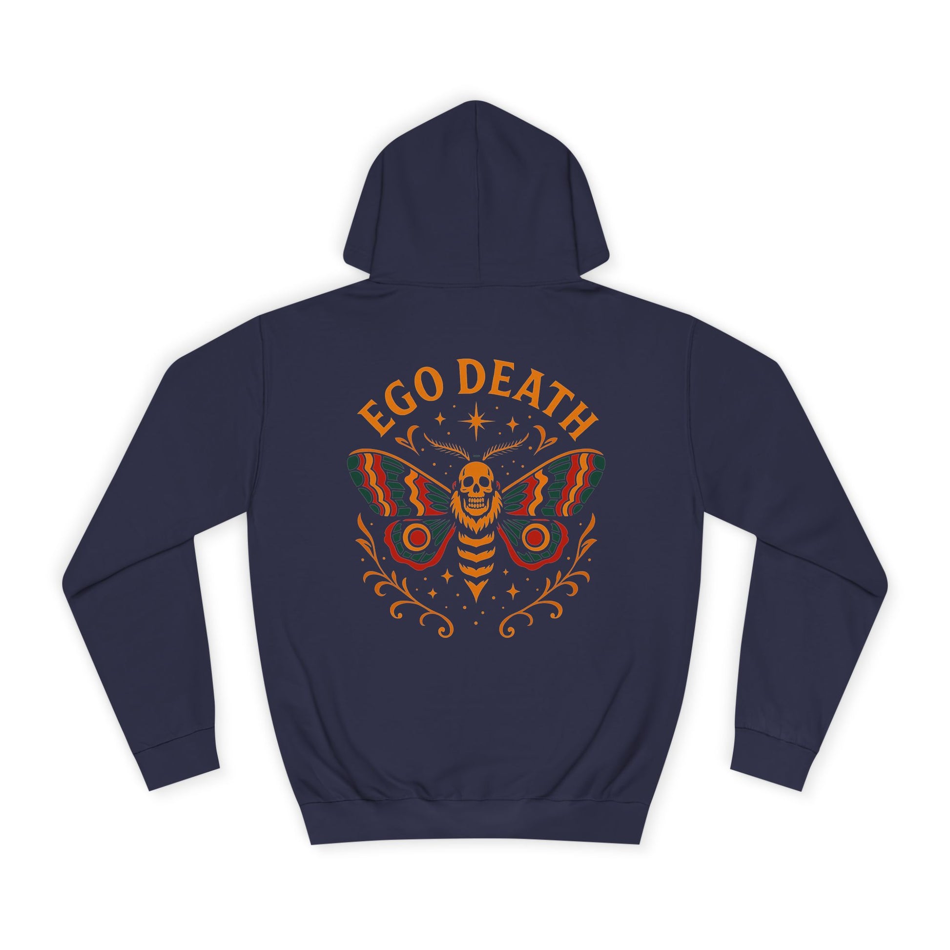 Ego Death Unisex College Hoodie, Death Moth, Comfortable Layering, Unique Hoodie Gift, Casual Streetwear