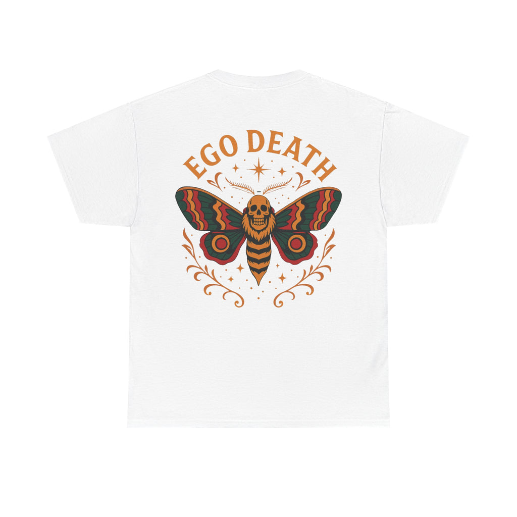Ego Death™ Moth T-Shirt, Bold Psychedelic Skull Moth Tee, Tattoo Style Streetwear, Unisex Alternative Graphic Shirt