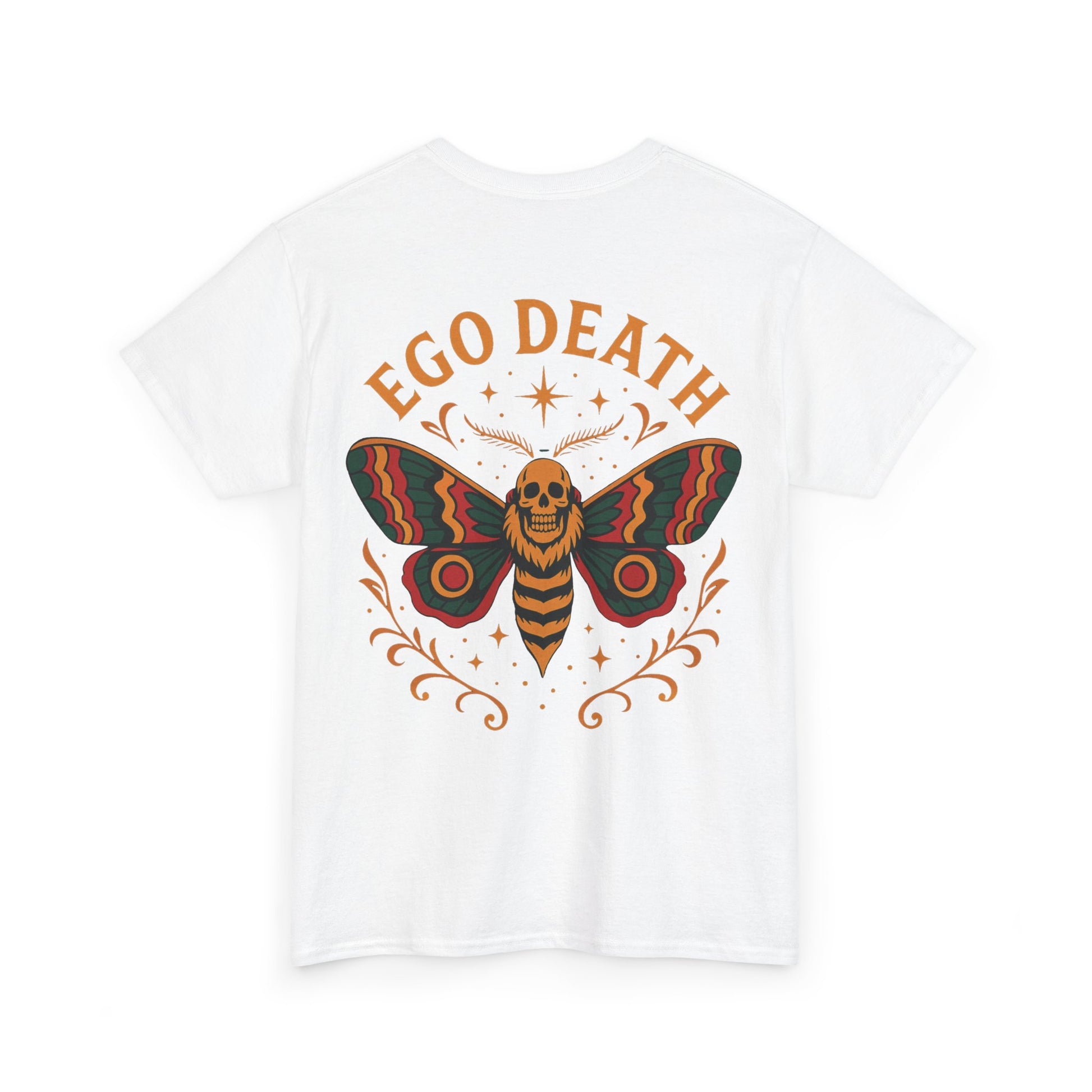 Ego Death™ Moth T-Shirt, Bold Psychedelic Skull Moth Tee, Tattoo Style Streetwear, Unisex Alternative Graphic Shirt