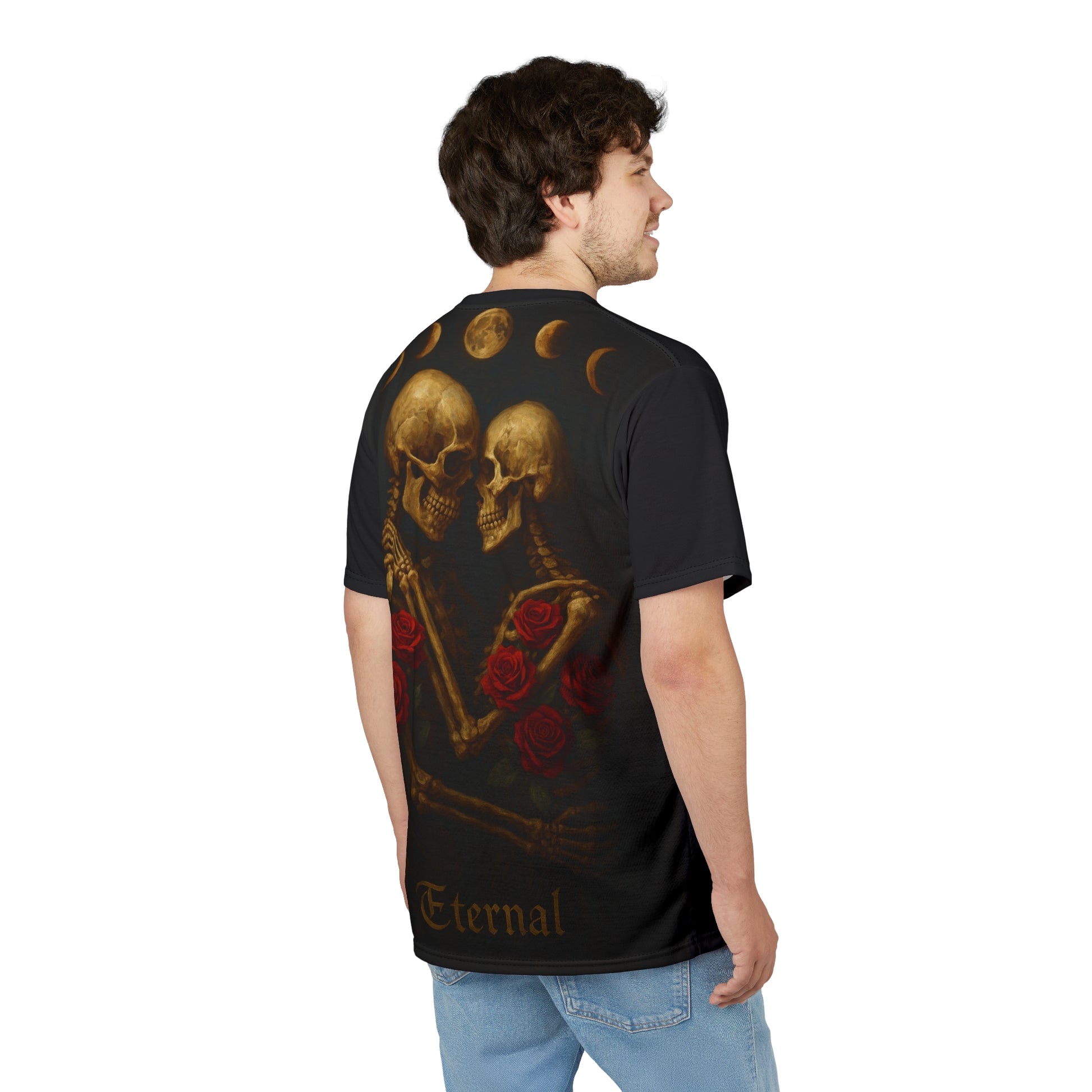 The Lovers End.  Gothic Skeleton Rose T-shirt
