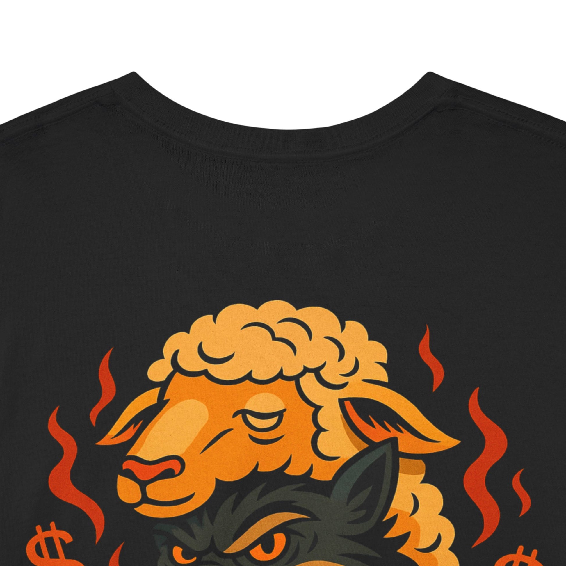 Ego Death® Clothing, wolf in sheep clothing. Trust me, traditional tattoo style black unisex tee