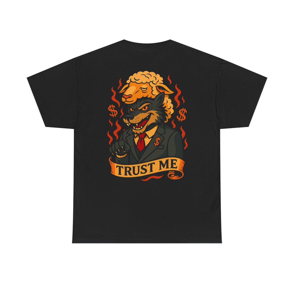 Ego Death® Clothing, wolf in sheep clothing. Trust me, traditional tattoo style black unisex tee