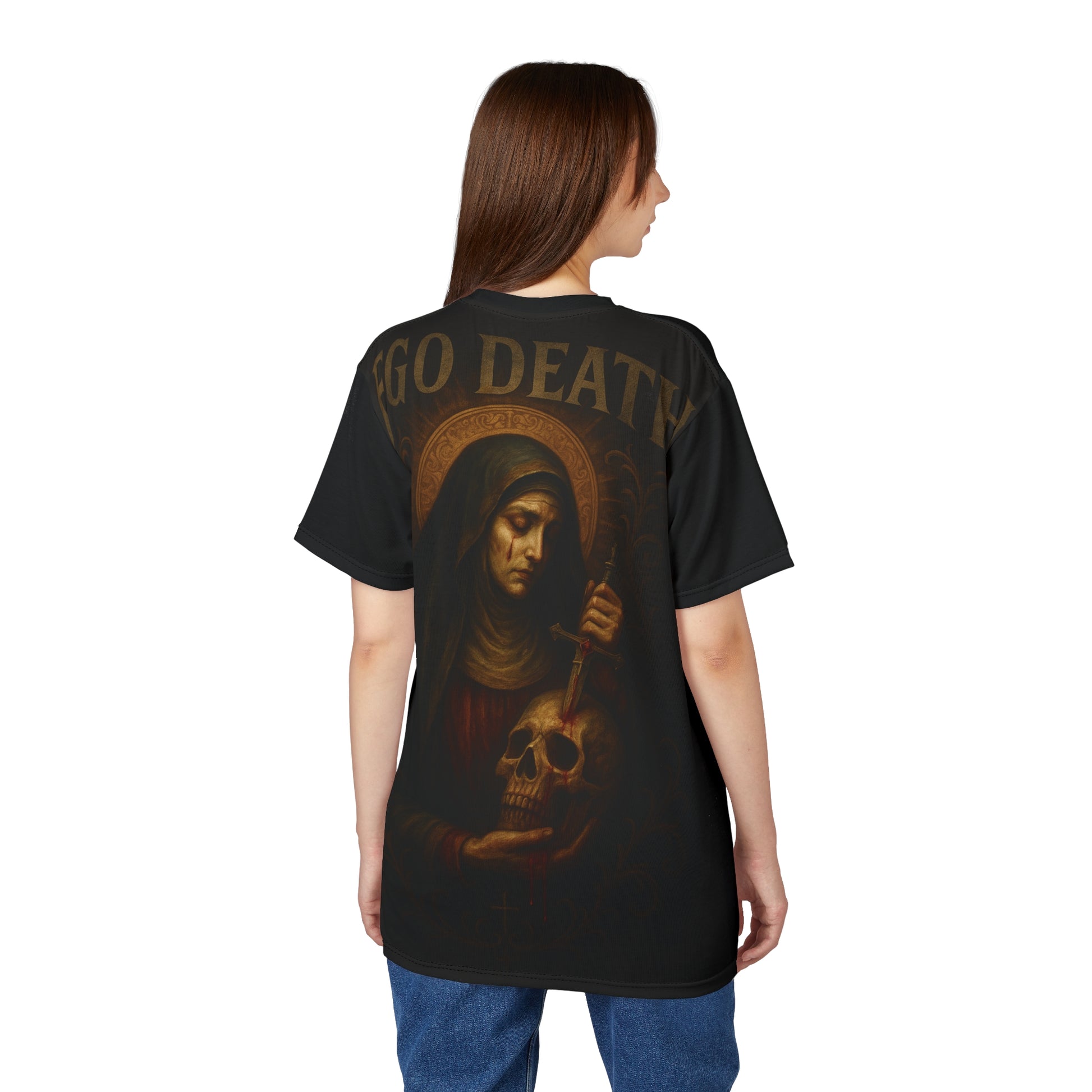 Unisex Cut & Sew Tee,-  Saint of the Sacred End – Occult Series T-Shirt