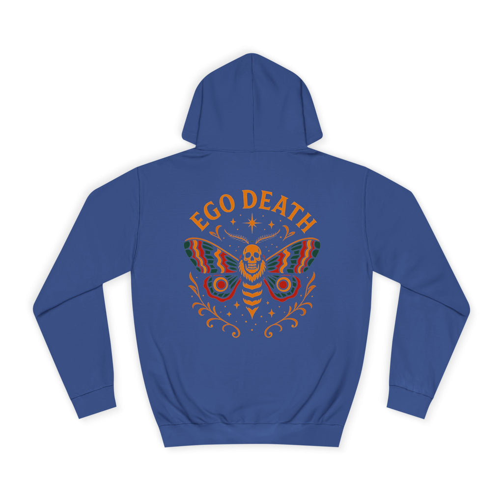 Ego Death Unisex College Hoodie, Death Moth, Comfortable Layering, Unique Hoodie Gift, Casual Streetwear