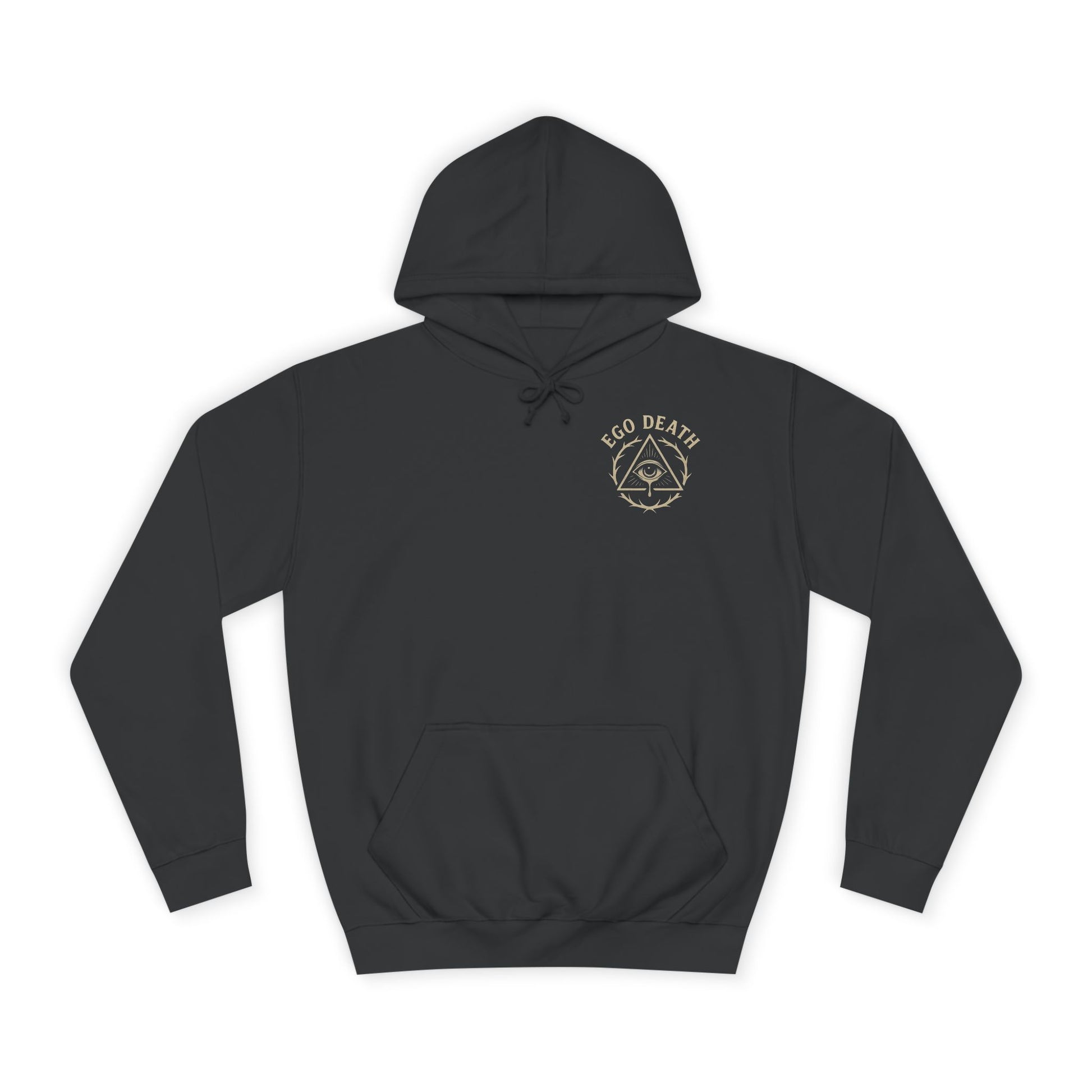 Unisex College Hoodie with Ego Death® Design  Perfect for Students, Casual Wear, Gifts, Fall Fashion, Unique Statement Piece