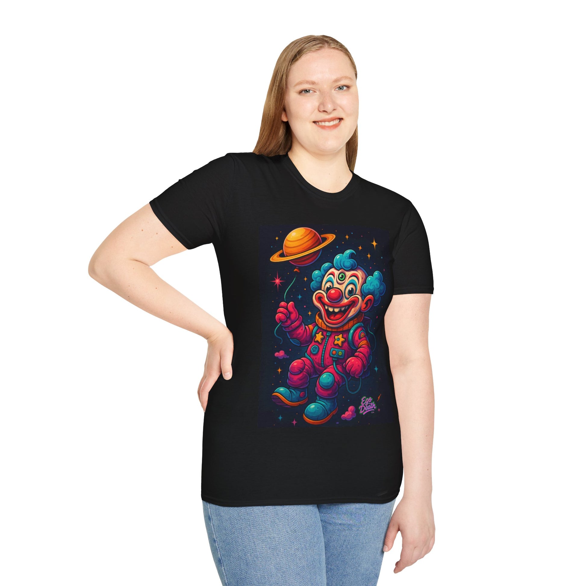 Space Clown Explorer – Ego Death® Cosmic Streetwear T-Shirt